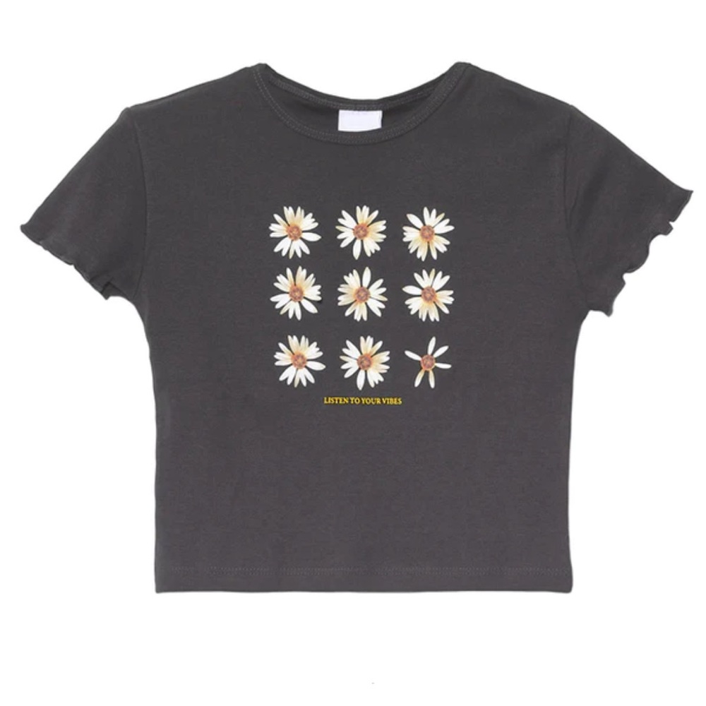 ZARA Short Sleeve Cropped Graphic Retro Top - Picture 6 of 7